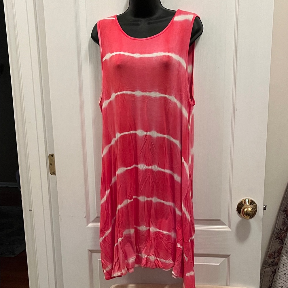 Women's Pink Tie-Dye Swim Cover-Up